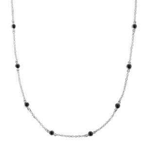   Silver Black Cubic Zirconia 16 inch By the yard Necklace Jewelry