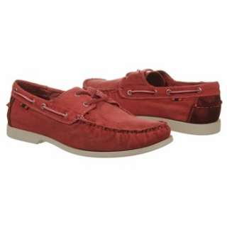 Mens Fossil Bruno Canvas Boat Red Shoes 