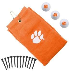  Clemson Tigers Orange Embroidered Golf Towel Gift Set 