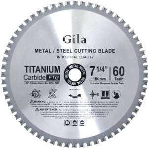  7 1/4 Inch 60 Teeth FTG Metal Cutting Carbide Saw Blade 
