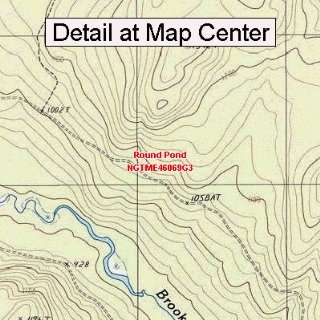 USGS Topographic Quadrangle Map   Round Pond, Maine (Folded/Waterproof 