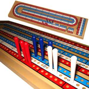 Set of 2 Travel Cribbage Boards w/ Compartment Pegs *  