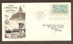 ANNAPOLIS MARYLAND FIRST DAY COVER   1949  