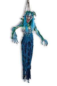Deluxe 6 Hanging Blue Medusa Skeleton Halloween Prop  