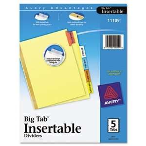  Avery WorkSaver Big Tab Insertable Dividers, 5 Tab, 1 Set 