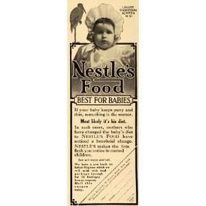   Ad Nestles Food for Babies 93 Warren Street NY   Original Print Ad