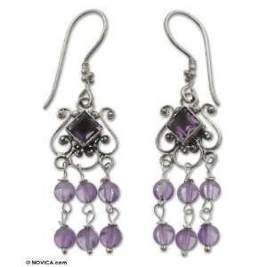    Amethyst earrings, Feminine Intuition 2 W 0.5 L Jewelry