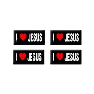  I Love Heart Jesus   3D Domed Set of 4 Stickers 