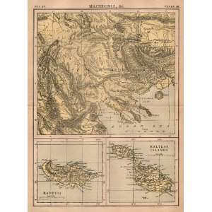  1884 Antique Map of Macedonia from Encyclopedia Britannica 