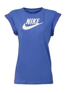 Nike Swoosh Logo Damen Tee Blau T Shirt UVP* 24,95 Neu  