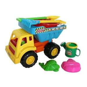   SS 2080 Construction Dump Truck Sand Toy   7 Piece Set: Toys & Games