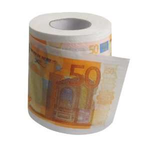  50 Euro Bill Banknote Tissue Toilet Paper Roll Gag: Home 