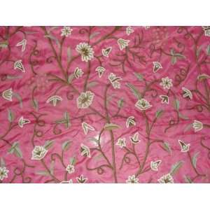  Crewel Fabric Grapes Queen Pink Silk Organza