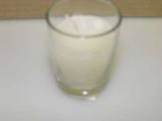     CLEAR glass IVORY candle 10hr glass filled votive (elegant)  