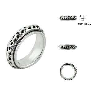  Sterling Silver Holes Spin Ring Size 7 Jewelry