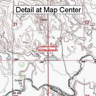 USGS Topographic Quadrangle Map   Lookout Butte, North Dakota (Folded 