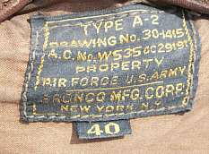 WWII Orignal A 2 Leather Jacket Air Transport Command  