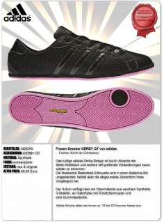 Adidas Derby QT Fashion Sneaker Schuhe schwarz pink UK 7,5 EU 41 1/3 