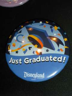 Disney Pin DLR   Just Graduated Disneyland Button  