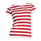 womens striped t shirt red white stripes top size l