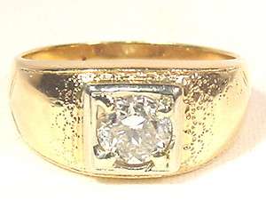   Vintage Solitaire Diamond Ring .75 cts European Cut 14K yellow gold