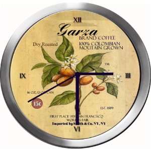  GARZA 14 Inch Coffee Metal Clock Quartz Movement Kitchen 