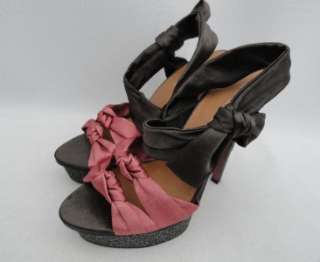 BN KG Kurt Geiger Romantic Pink Grey Bows Platform Heels Shoes UK4 