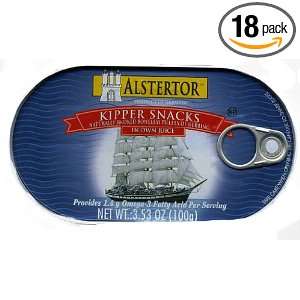Alstertor Kipper Snacks, 3.53 Ounce Tins (Pack of 18)  