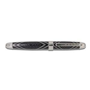 Acme Talmadge Fountain Pen Black & Silver w/Chrome Plated Trim  MEDIUM 