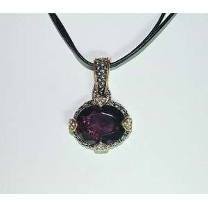  Pendant Necklace Enhancer purple oval stone