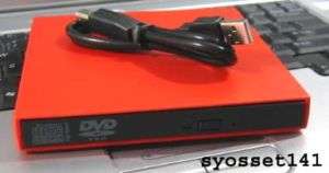External USB Red CD DVD Player Drive Acer Aspire One  