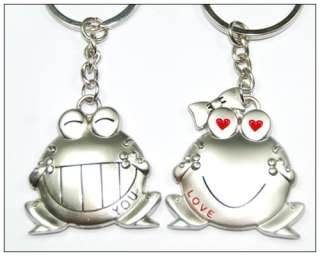 Cute Frog Lover Pair Couple key chain Ring Keyring For Gift  