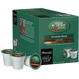 108 KEURIG K CUP Green Mountain Breakfast Blend coffee  