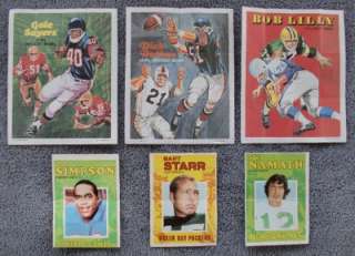 1970 (19/24) & 1971 (15/32) Topps Football Pin Ups/Posters Lot w/Stars 