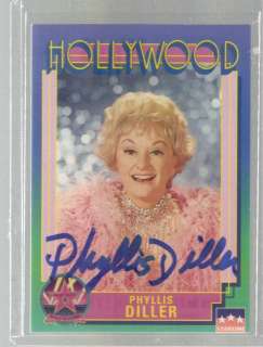 PHYLLIS DILLER Signed Hollywood Walk of Fame Card BLUE  