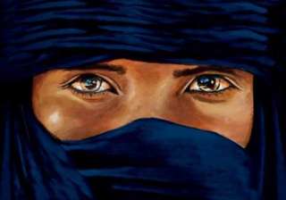 Kunstdruck 100x70 TUAREG   Araber Augen blau Wüste Afrika Orient Deko 