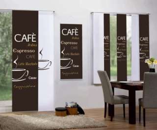   Schiebevorhang bedruckt Digitaldruck Kaffee Cafe braun 60x245  