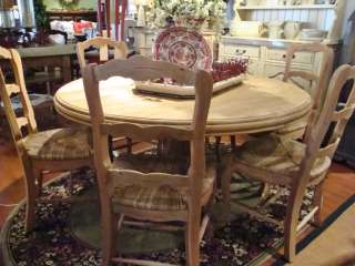   Dining Table w/6 Rush Bottom Chairs Driftwood Natural Finish  