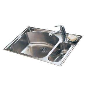 American Standard Culinaire 33 in. x22 in. Stainless Steel Double Bowl 