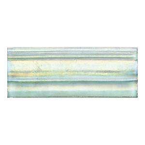 Daltile Cristallo 3 in. x 8 in. Aquamarine Glass Chair Rail Wall Tile 