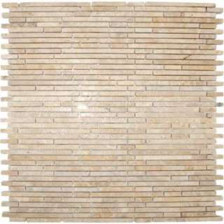 Crema Ivy Bamboo Stone Pattern Mosaic Polished Marble Floor & Wall 