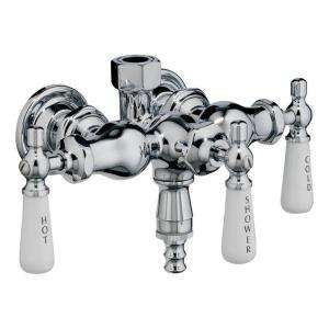 Pegasus 3 Handle Claw Foot Tub Diverter Faucet with Old Style Spigot 
