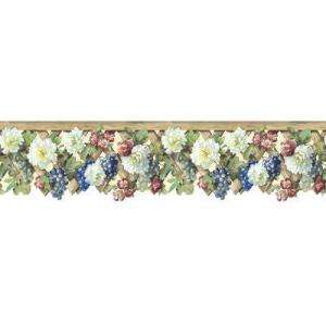 The Wallpaper Company 8 in x 10 in Jewel Tone Floral Lattice Border 