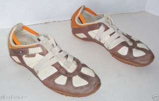 DIESEL Moslette brown orange leather suede sneakers 10  