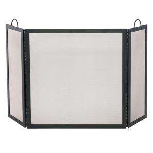 UniFlame Black Wrought Iron 3 Fold Screen With Handles S 1504 at The 