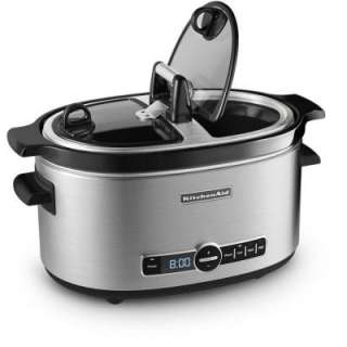 KitchenAid 6 Qt. Slow Cooker with Hinged Lid in Stainless Steel 