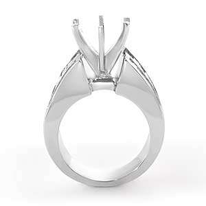 2c Baguette Diamond Engagement Ring w18k Semi Mount Sz4  