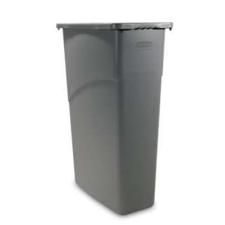   23 gal. Gray Slim Jim Waste Container FG 3540 GRA at The Home Depot