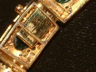 FABULOUS HUGE GOLD SILVER EMERALD DIAMOND SNAKE NECKLACE COLLAR  