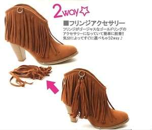 Fashion 6 color Womens Fringe High Heel Ankle boots shoes #051  